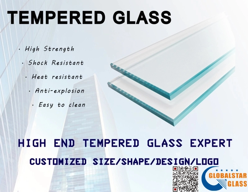 3-19mm Tempered Glass Door/ Shower Room Glass with CNC Cutting & Polished Glass for Swimming Pool Fence Glass/ Glass Table Top